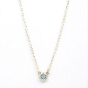 Tiffany Co By the Yard Elsa Peretti Aquamarine Necklace Sterling Silver